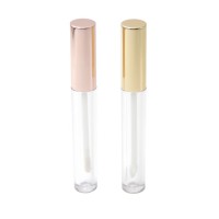 empty makeup super liquid plastic clear mini  lipstick container  short square empty container lip blam tube with brush